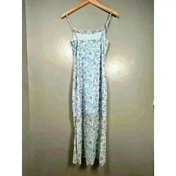 CIDER Sheer Overlay Tulle Midi Celestial Star Strappy Stretchy Dress Women XS - Picture 7 of 11